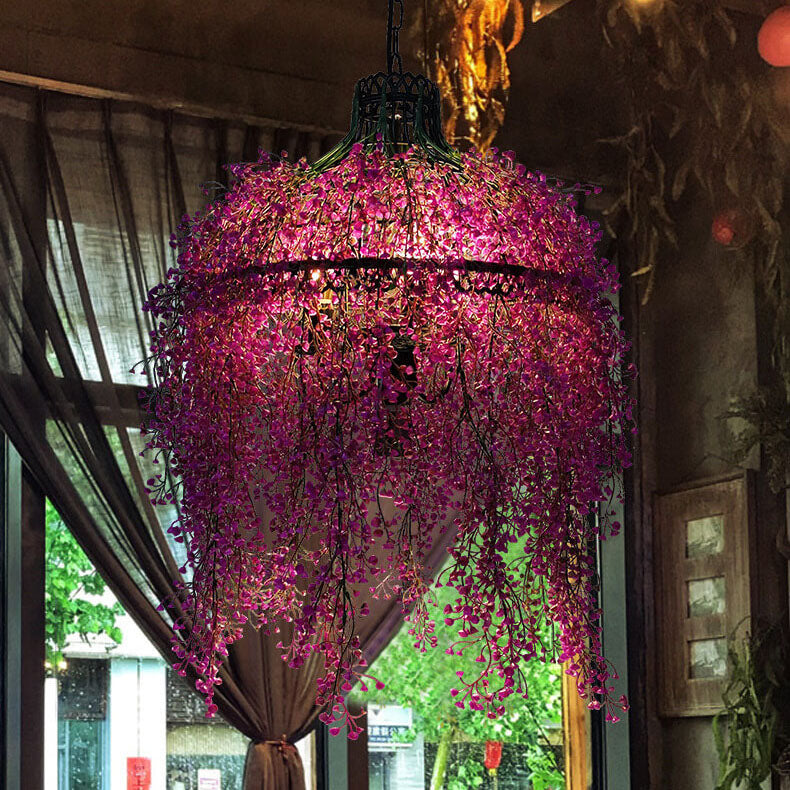 Chandelier Iron With 19.7 in Green Purple Modern Hallway Living Room Bedroom Lighting Fixture 3-Light | Thomler