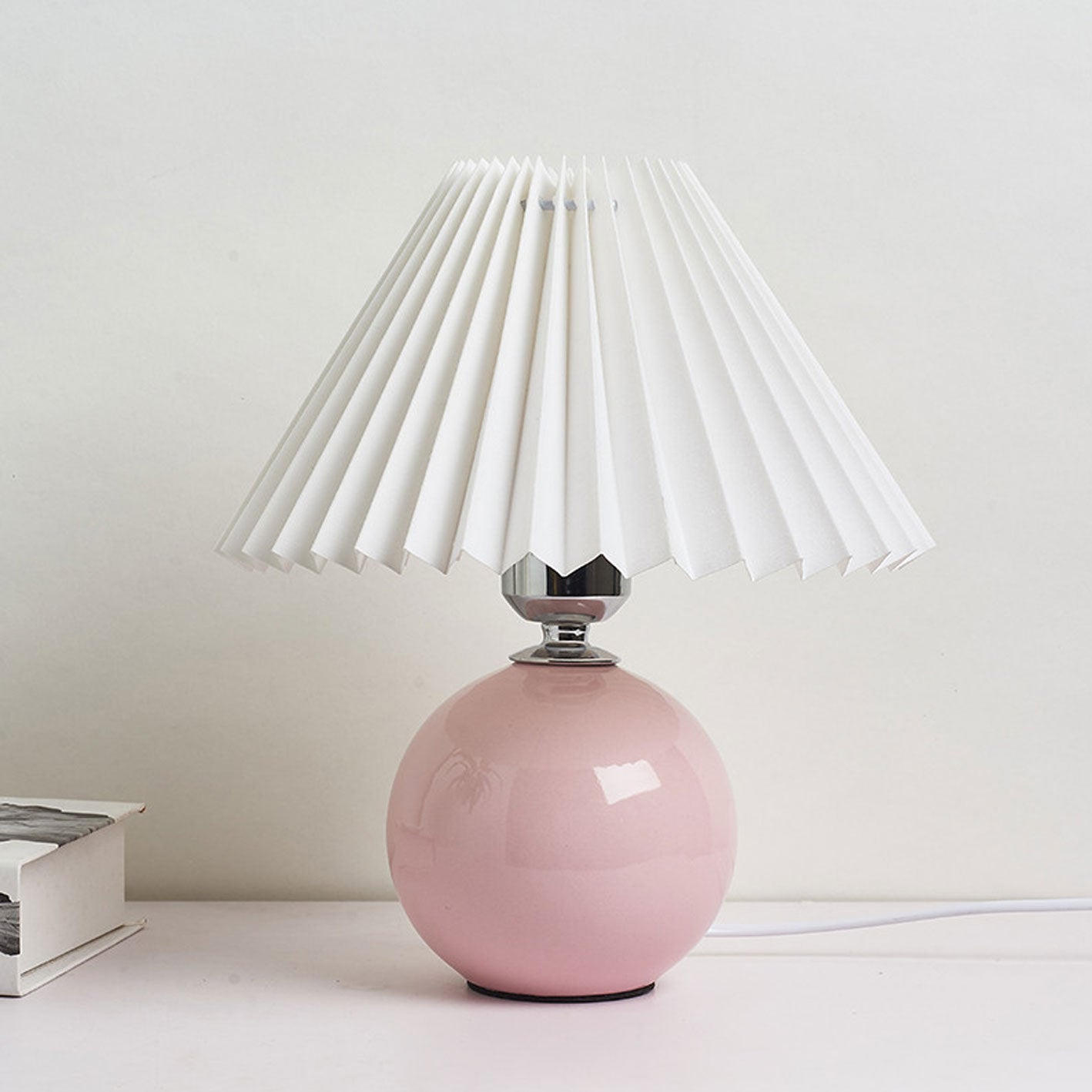 Table Lamp Ceramic 11 in x 9.5 in Modern Bedside Living Room Study LED E26 Fabric Shade | Thomler