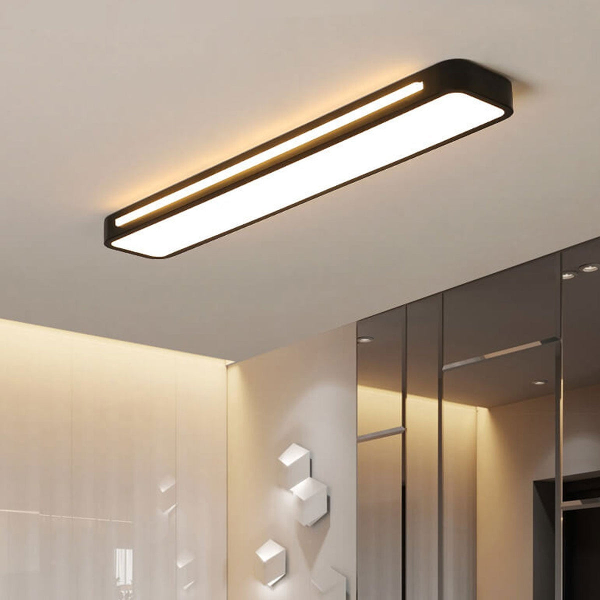 Sleek Rectangular LED Ceiling Light Fixture — Modern Acrylic Flush Mount for Bedroom, Hallway & Living Room | Thomler