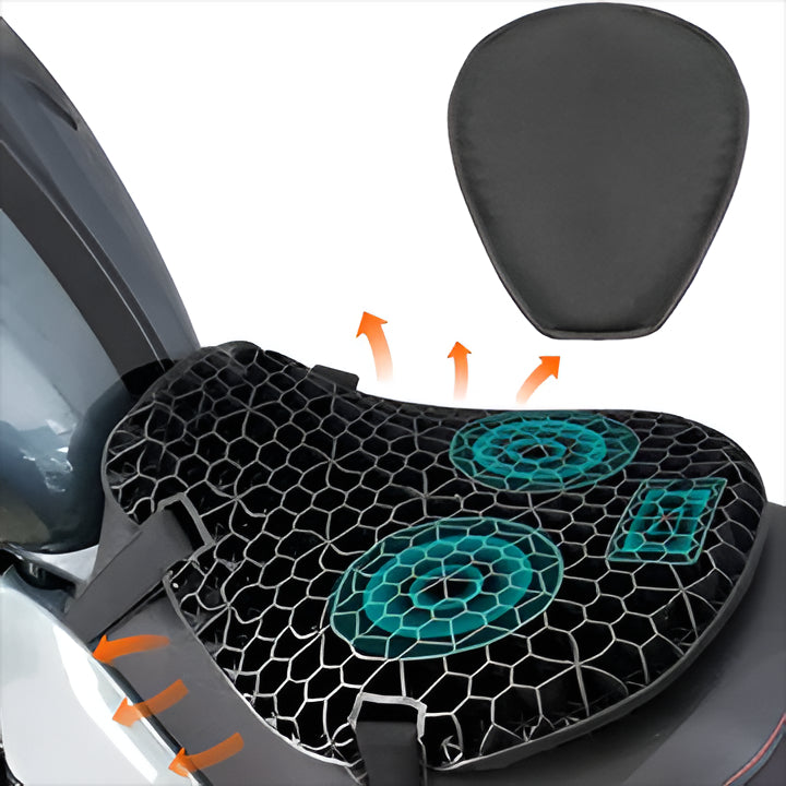 Ergonomic Gel Cushion Pad for Motorcycle Seats with Shock-Absorbing Honeycomb Design for Touring Cruiser Sport Bikes Road Trips Riders | Thomler