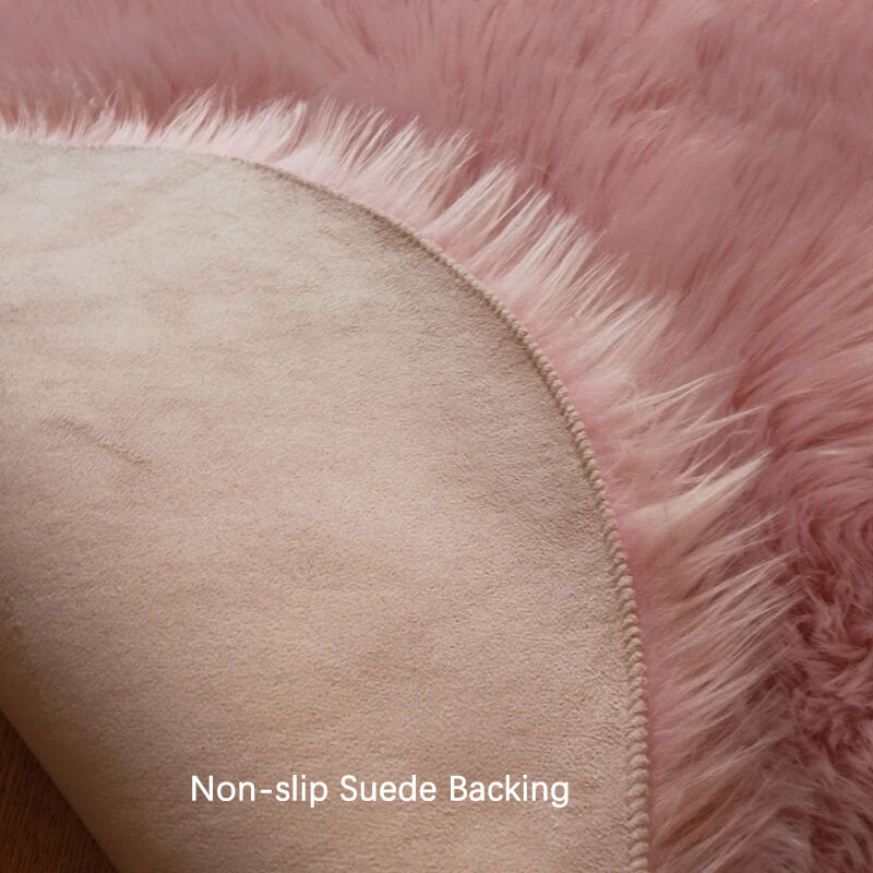 Vloerkleed Schapenvacht Imitatie Pluizig Antislip 60x120cm Slaapkamer Woonkamer Zacht