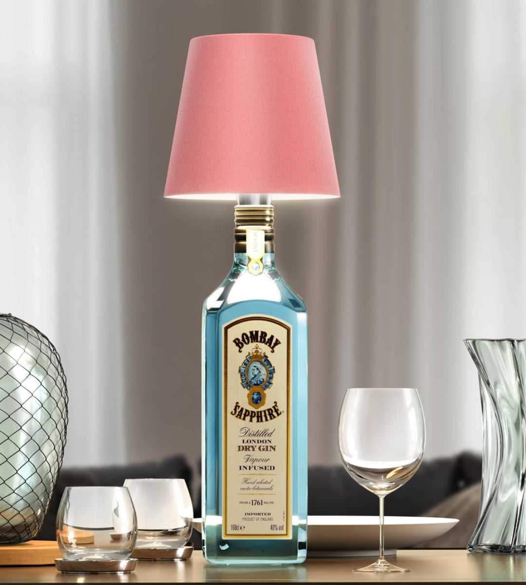 Rechargeable LED Bottle Lamp Adapter for Wine Bottles & Decorative Glass | Cordless Ambient Light Base for Home Decor & Dining | Thomler