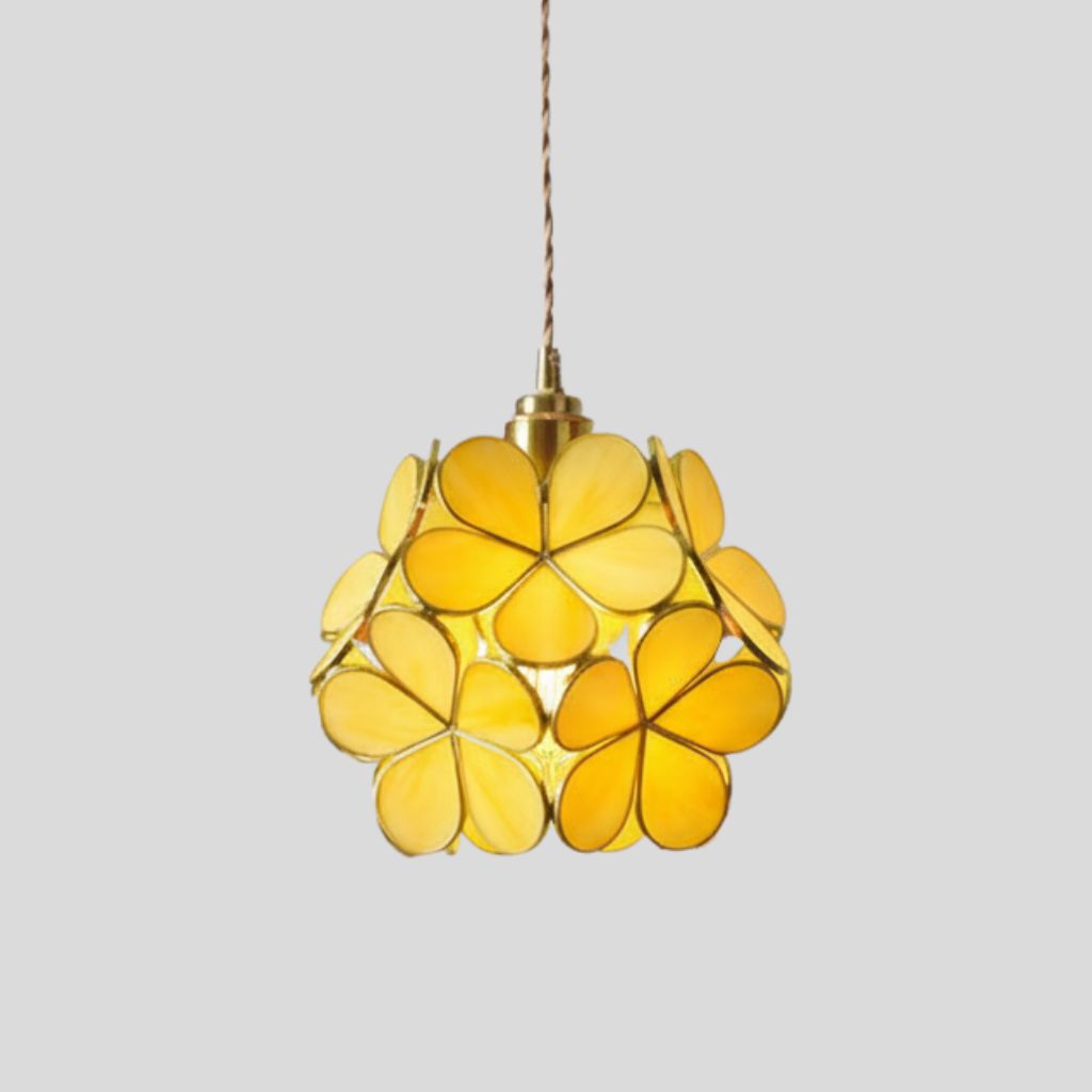 Stained Glass Pendant Light – Handcrafted Vintage Ceiling Fixture with Adjustable Chain for Dining Room, Kitchen, Restaurant | E26 Base | Thomler