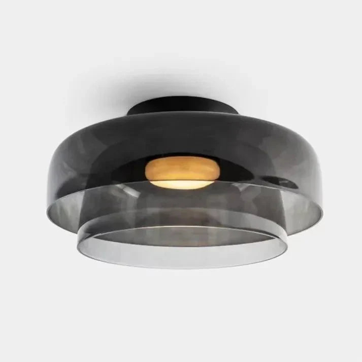Layered Glass Ceiling Light with Adjustable LED – Contemporary Nordic Fixture for Dining and Living Rooms | Thomler