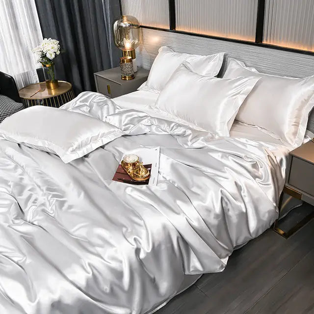 Satin Duvet Cover Set with Pillowcases Smooth Silky Bedding Full Queen King for Bedroom Decor Soft Luxury Comforter Cover Machine Washable | Thomler