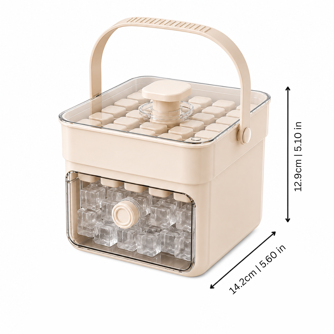 Ice Cube Tray with Lid & Storage Bin – Stackable Freezer Container for Fresh Cubes, Odor-Free Refrigerator Organization, Easy Release | Thomler