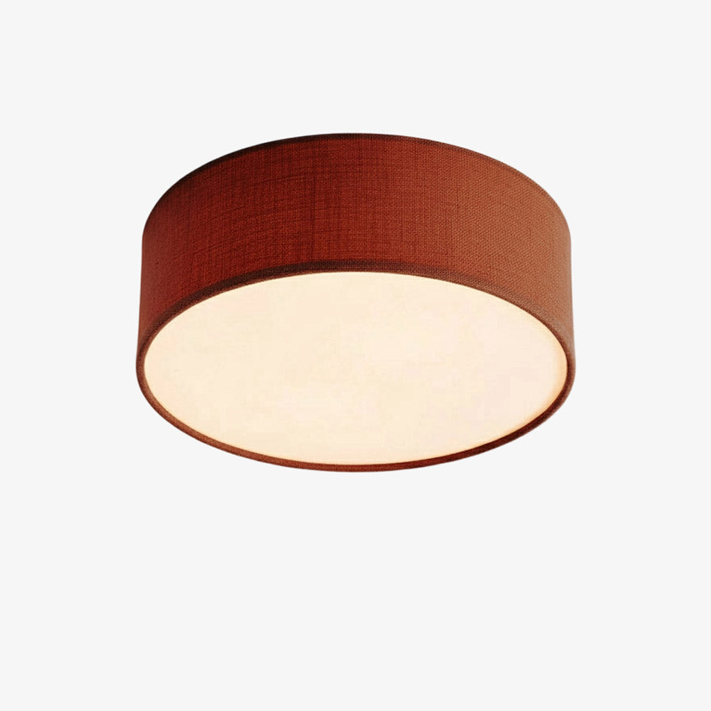 Fabric Flush Mount Drum Shade Ceiling Light for Bedroom & Living Room – Hardwire Installation | Thomler