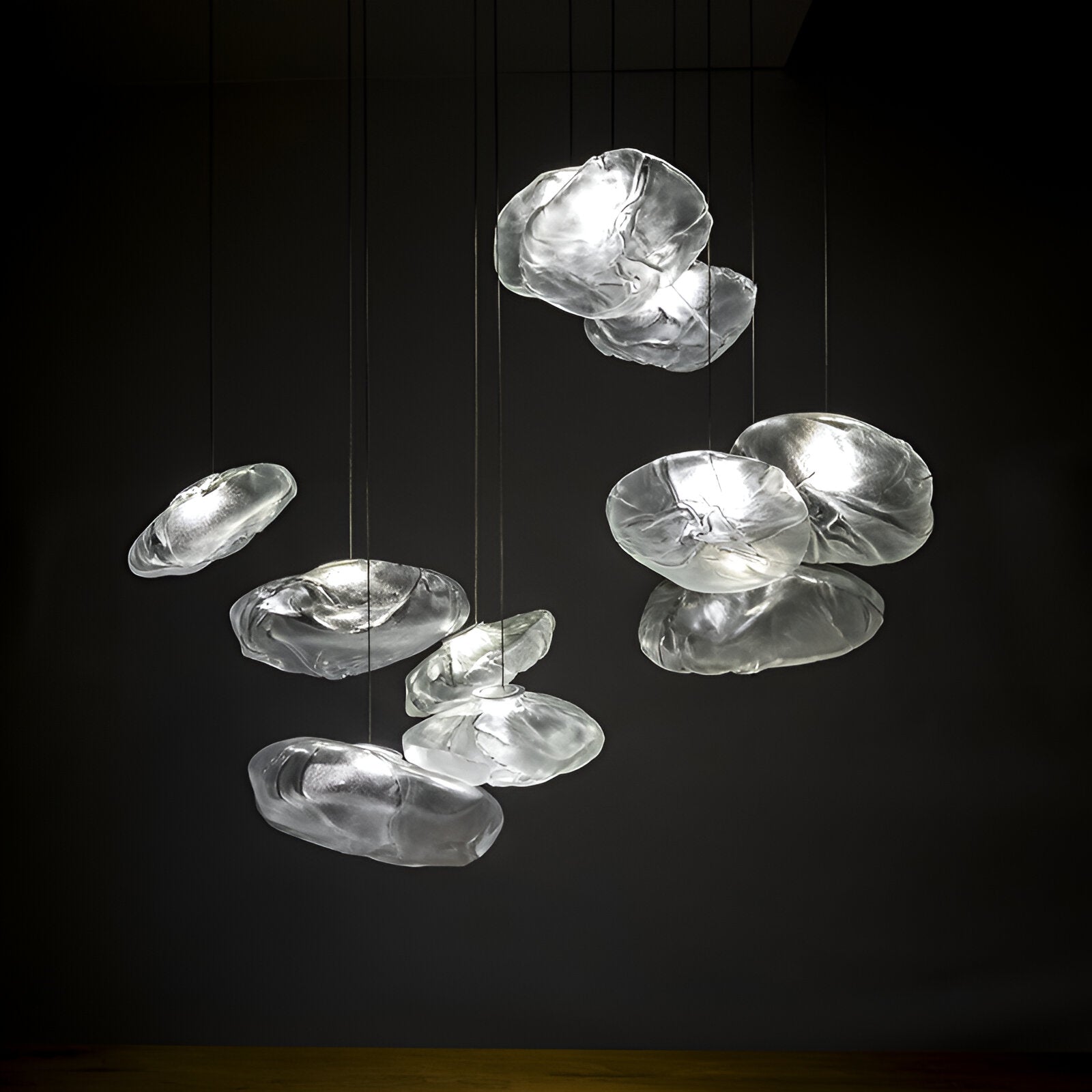 Pendant Light Glass Cloud 15.7 in Amber Dining Room Kitchen Island Hanging Ceiling Lamp Minimalist Nordic Artistic Fixture | Thomler
