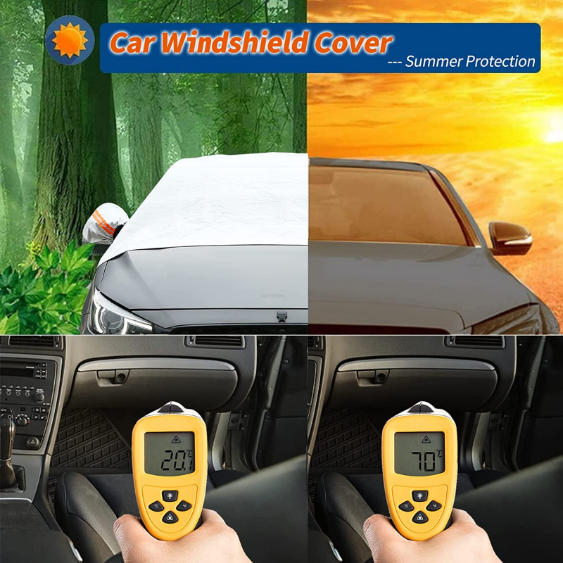 Windshield Snow Cover with Magnetic Hold & Mirror Protection for Cars, SUVs & Trucks – All-Season Frost Shield & Sun Blocker | Thomler