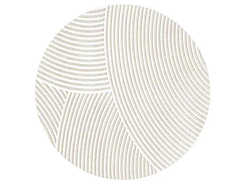 Round Area Rug with Geometric Pattern – Non-Slip Circular Floor Mat for Living Room, Bedroom & Entryway – Water-Resistant Soft Padded | Thomler
