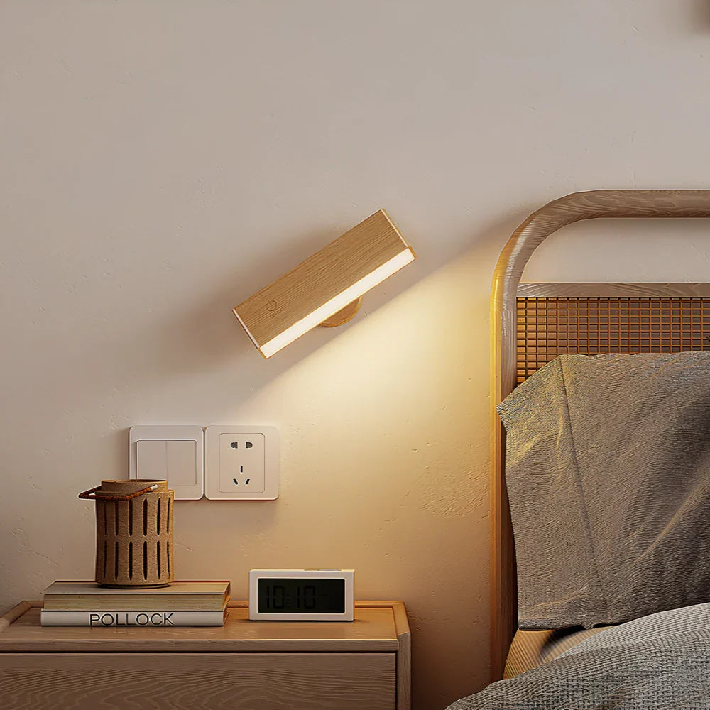 Magnetic Swivel Wall Light with 360° Rotation & Touch Dimmer – Rechargeable Cordless Reading Lamp for Bedroom, Living Room & Home Office | Thomler