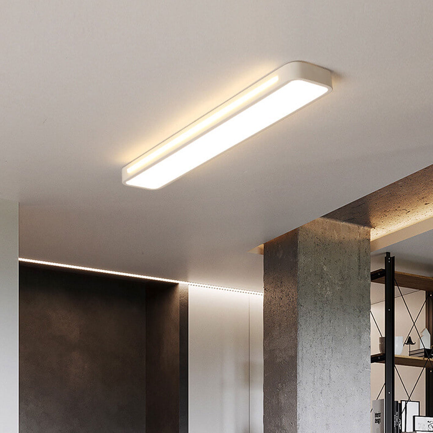 Sleek Rectangular LED Ceiling Light Fixture — Modern Acrylic Flush Mount for Bedroom, Hallway & Living Room | Thomler
