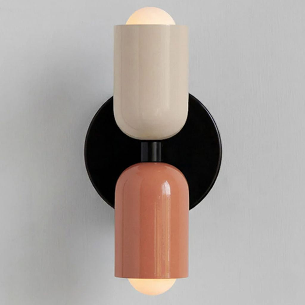 Two-Tone Glass Wall Sconce with Dual Light Uplight Downlight for Bedroom Living Room Hallway Modern Minimalist Home Accent Lighting | Thomler