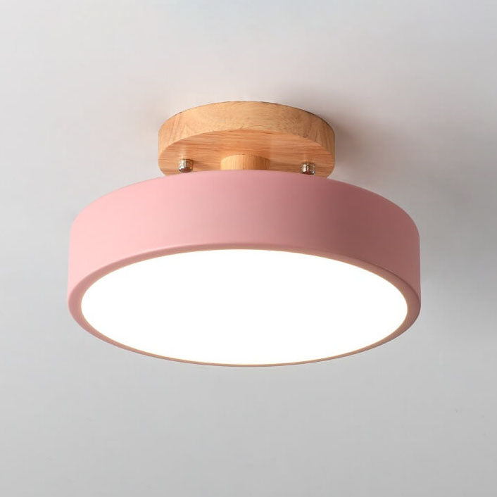 Semi-Flush LED Ceiling Light with Adjustable Color Temperature – Wood & Acrylic Design for Bedroom, Living Room & Hallway | Thomler