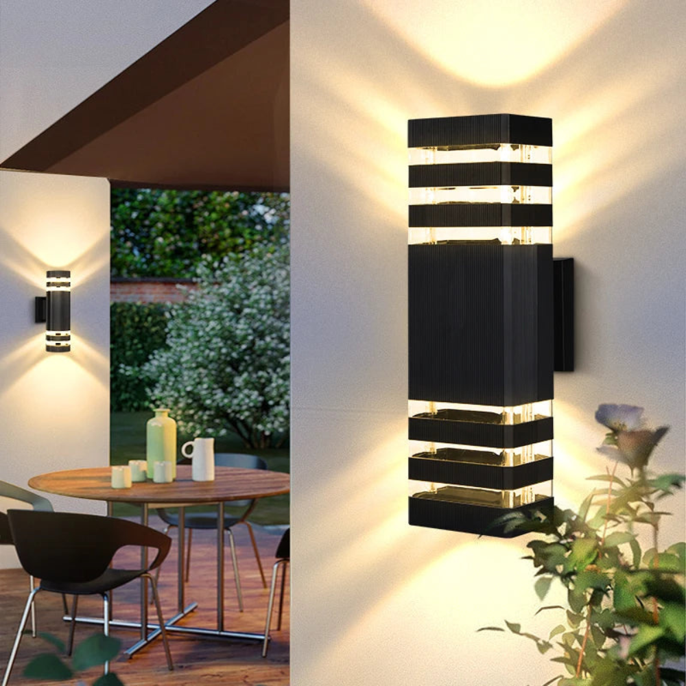 Wall Lamp ABS E27 Black Outdoor Facade Entrance Up Down Garden Patio Waterproof Lighting Fixture | Thomler