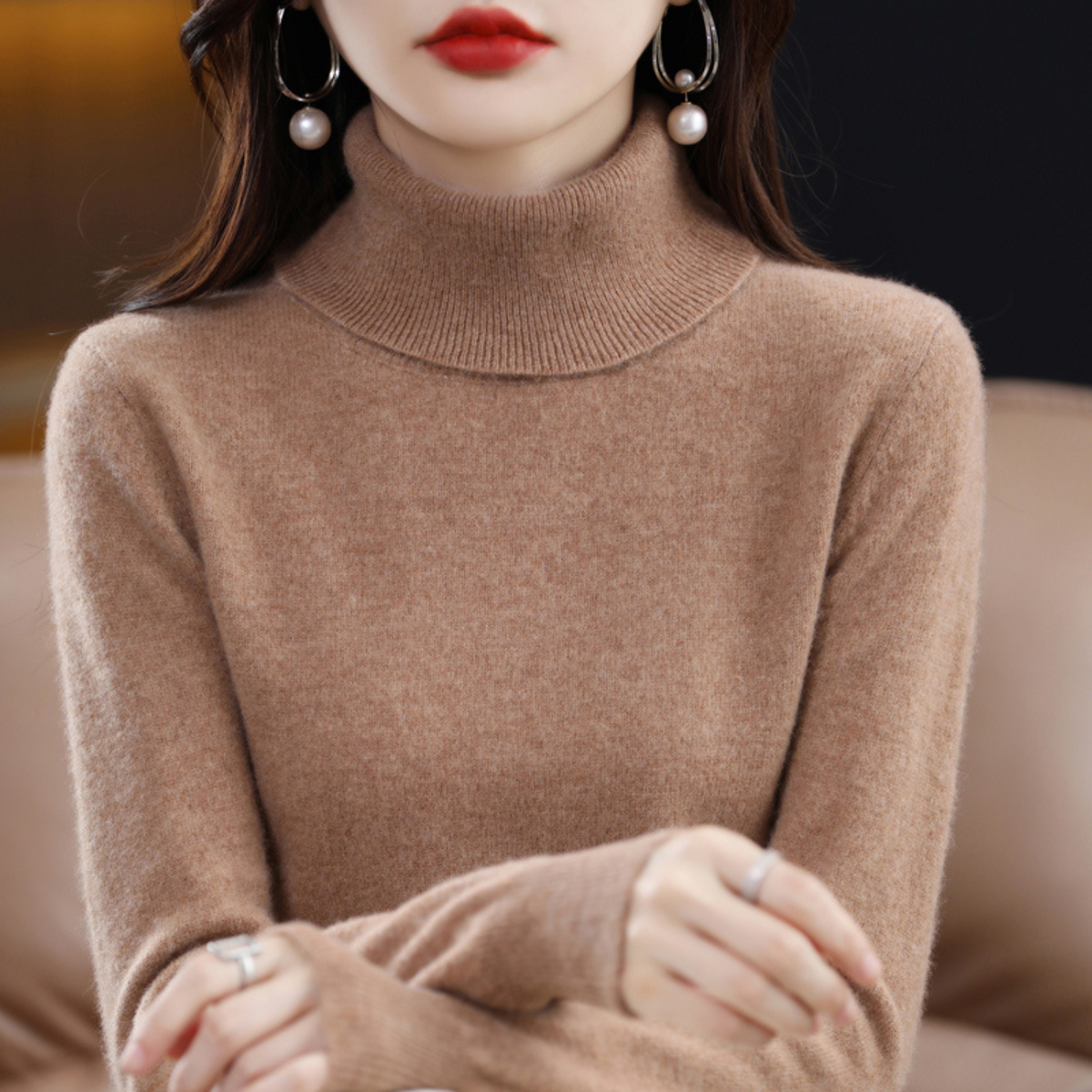 Women's Cashmere Turtleneck Sweater – Soft Knit Pullover for Fall & Winter | Thomler