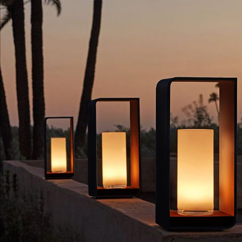 Outdoor Column Path Light – LED Weatherproof Garden Lamp with Rectangular Frame for Patio, Walkway & Landscaping | Thomler