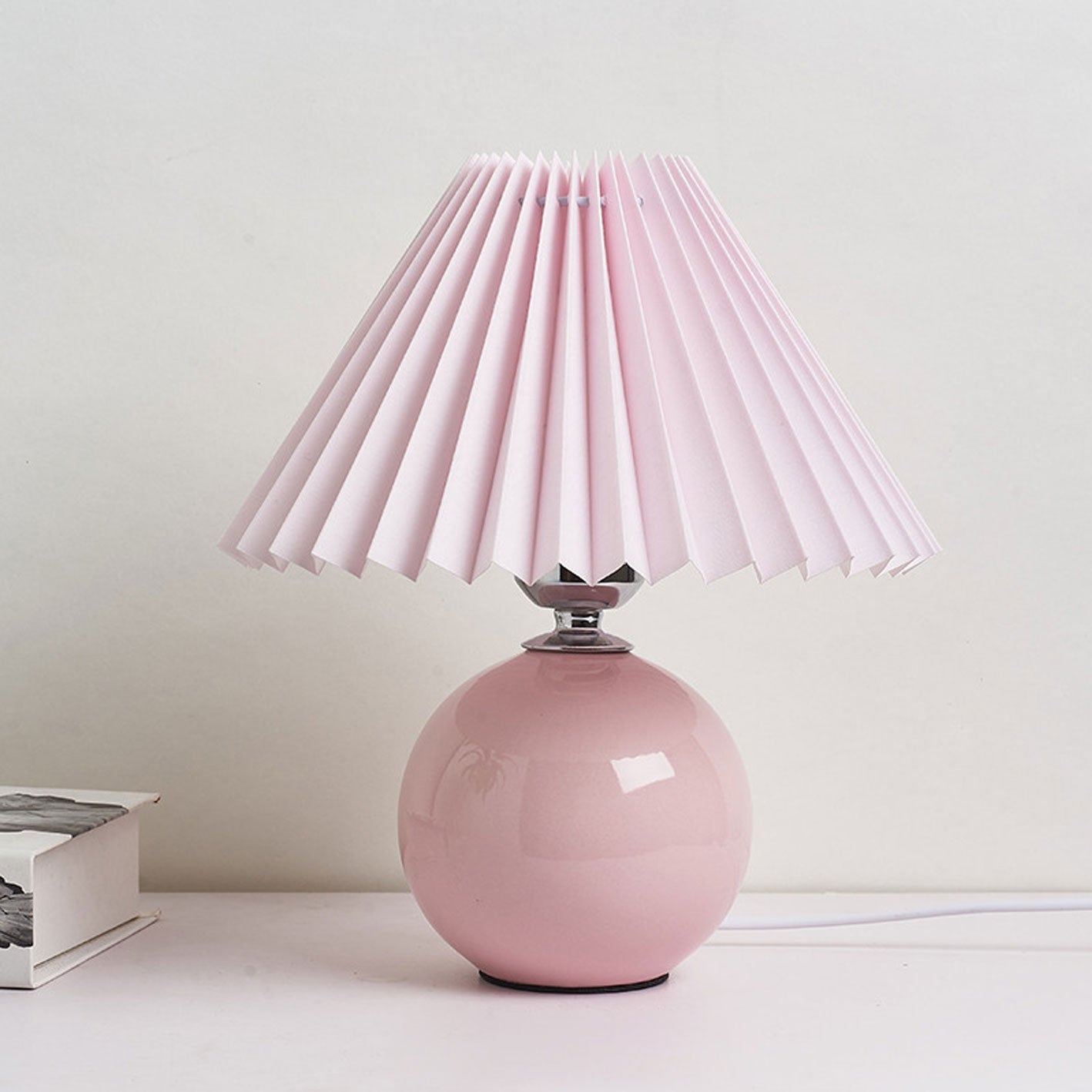 Table Lamp Ceramic 11 in x 9.5 in Modern Bedside Living Room Study LED E26 Fabric Shade | Thomler