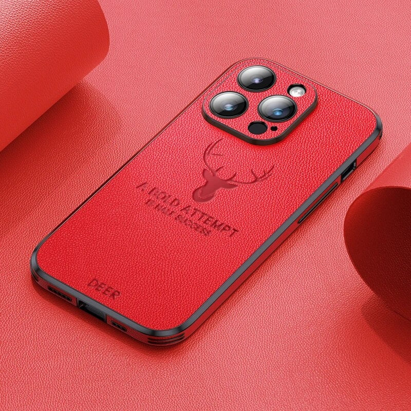 Genuine Suede iPhone Case with Camera Protection & Shock-Absorbing Silicone Liner for iPhone 12-17 | Thomler