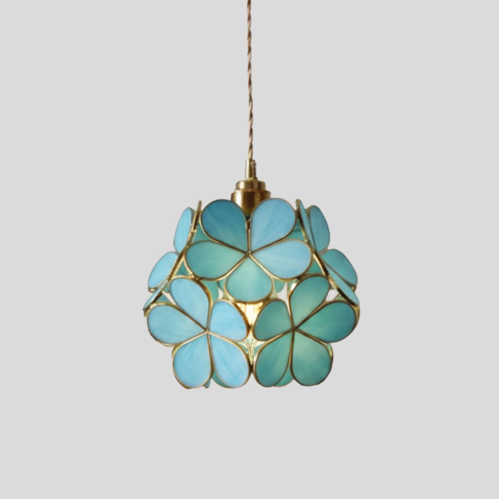 Stained Glass Pendant Light – Handcrafted Vintage Ceiling Fixture with Adjustable Chain for Dining Room, Kitchen, Restaurant | E26 Base | Thomler