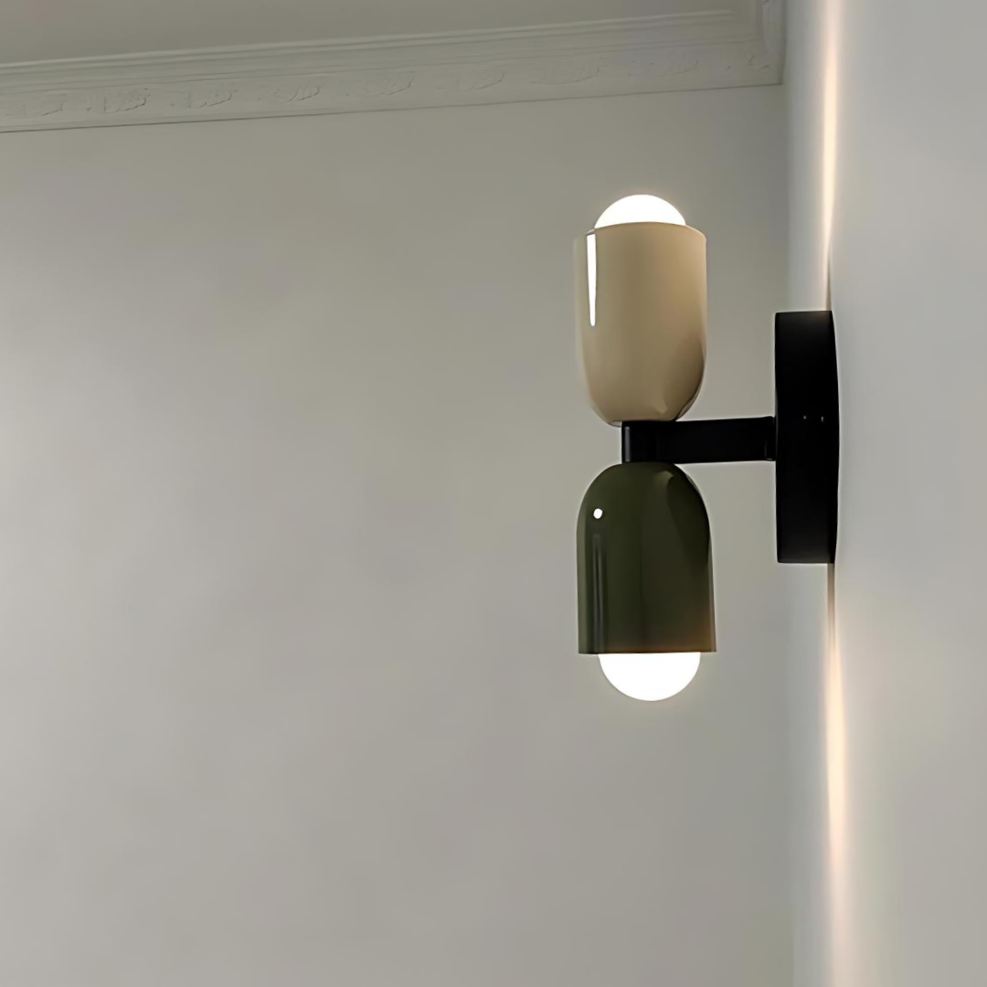 Wall Lamp Metal 12.0 cm (4.7") Cream Bedroom Hallway Warm White E27 Double Light Indoor Accent Lighting | Thomler