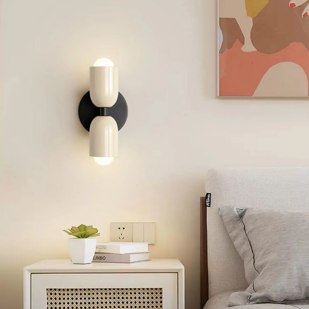 Contemporary Stainless Steel Dual-Head LED Wall Light | Indoor Outdoor Warm White Fixture for Hallway Bedroom Patio | Wall-Mount Sconce | Thomler