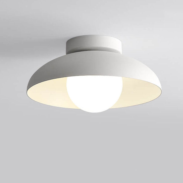 Single-Bulb Ceiling Light with Iron Frame and Glass Shade for Bedroom, Hallway, or Entryway | Thomler