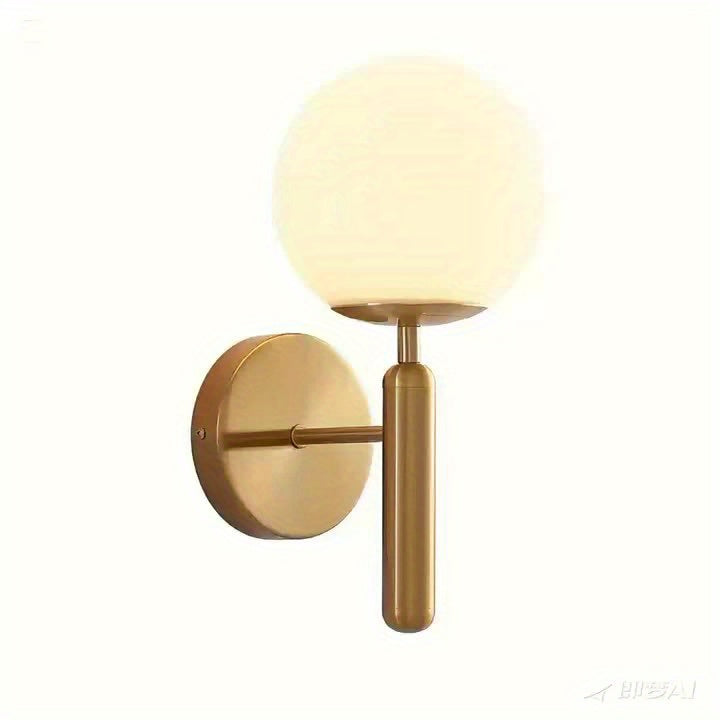 Semi-Flush Spherical Wall Light with Frosted Shade | Metal Sconce for Bedroom, Bathroom & Hallway | Hardwired G9 Socket 110V-240V | Modern | Thomler