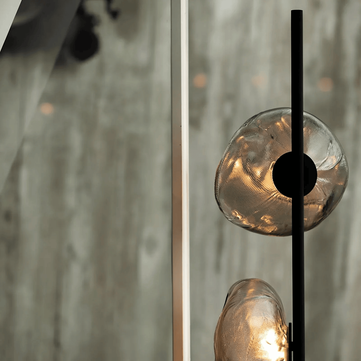 Contemporary Glass Shade Standing Lamp with Metal Frame – 6-Light Sculptural Design for Living Room & Bedroom | Thomler