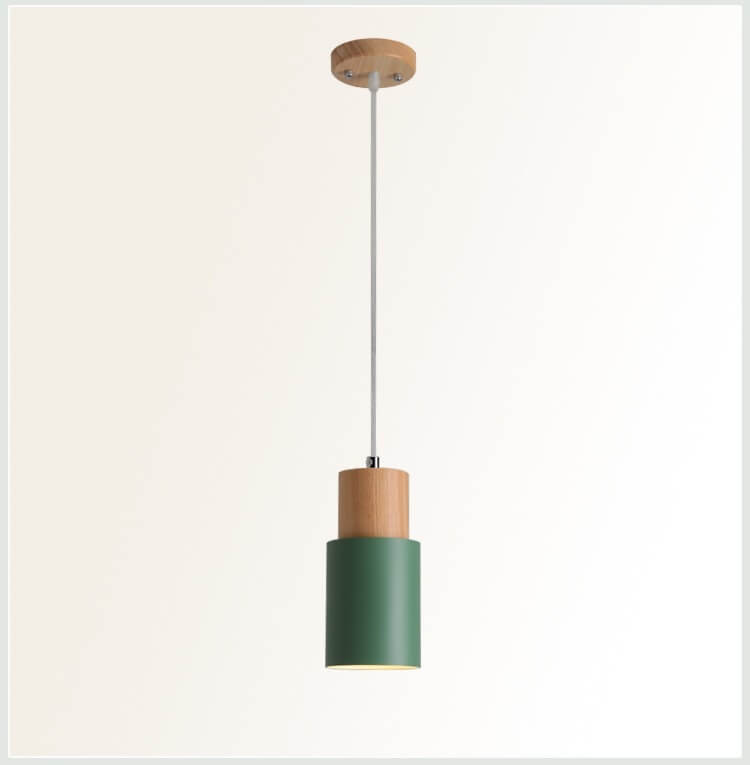 Industrial Metal & Wood Pendant Light – Single Bulb Hanging Fixture for Kitchen Island, Dining Room & Entryway – Adjustable Cord Ceiling | Thomler
