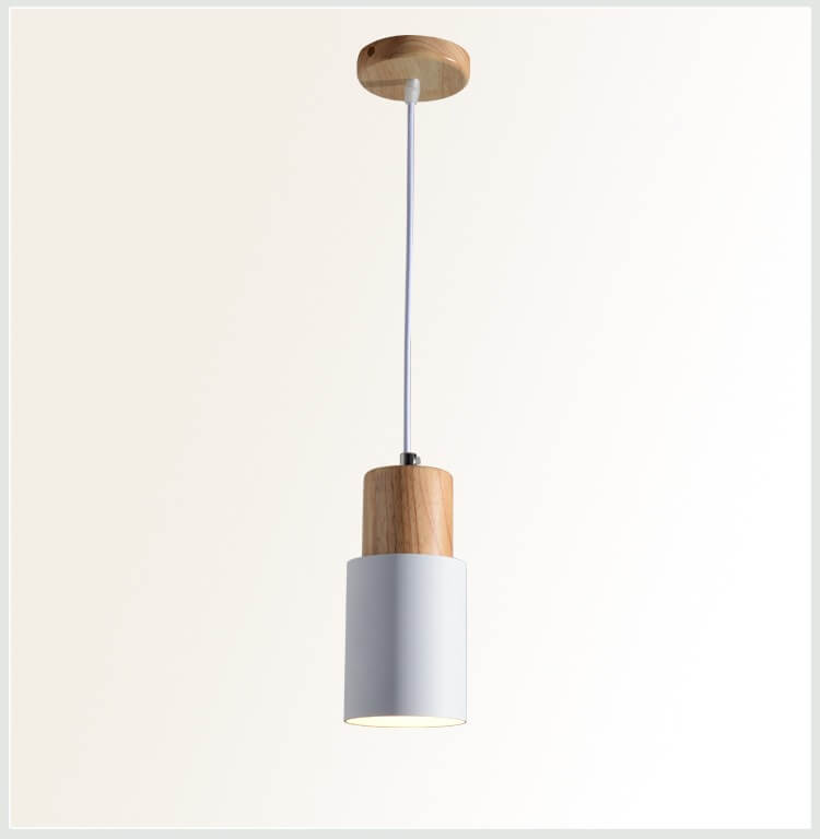 Industrial Metal & Wood Pendant Light – Single Bulb Hanging Fixture for Kitchen Island, Dining Room & Entryway – Adjustable Cord Ceiling | Thomler
