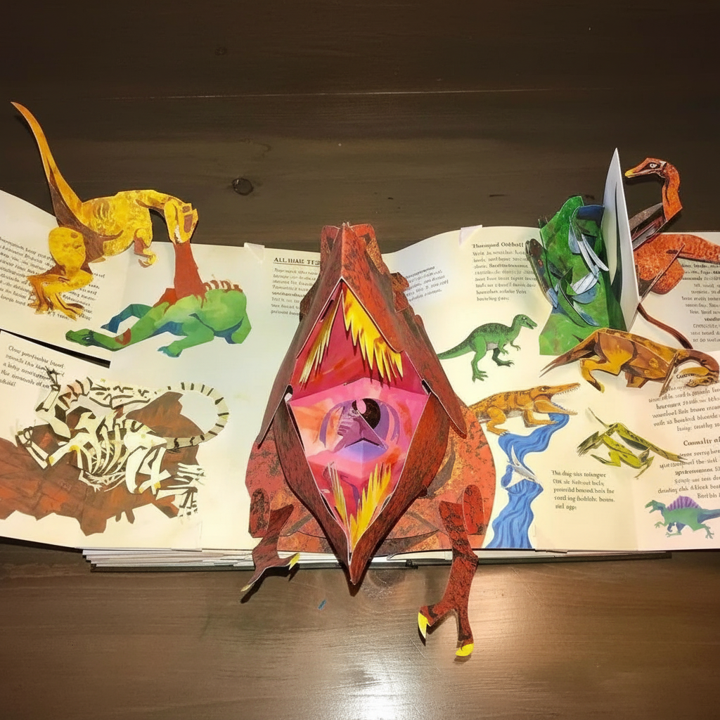 Interactive 3D Pop-Up Dinosaur Book for Kids Educational Prehistoric Adventure Story Time | Thomler