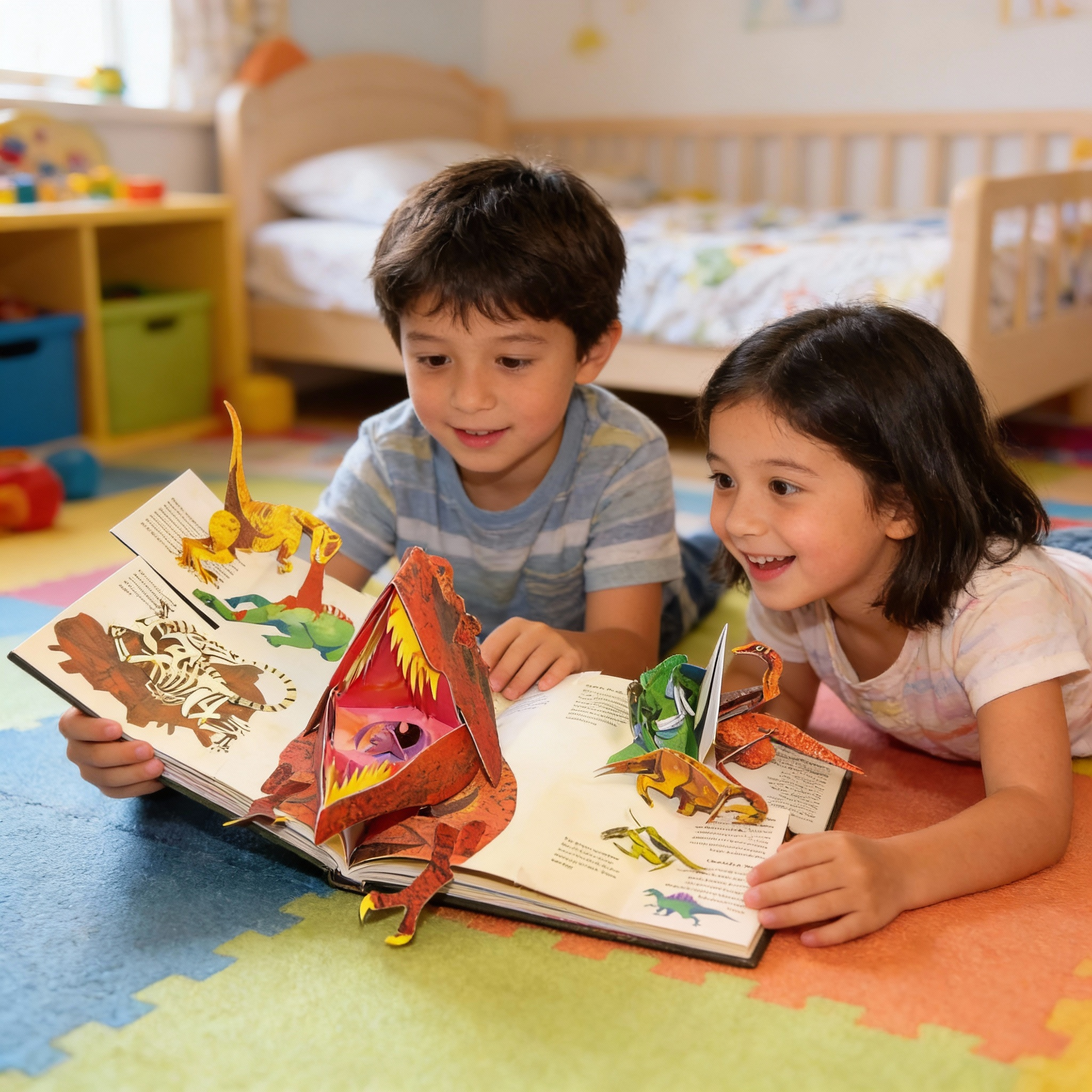 Interactive 3D Pop-Up Dinosaur Book for Kids Educational Prehistoric Adventure Story Time | Thomler