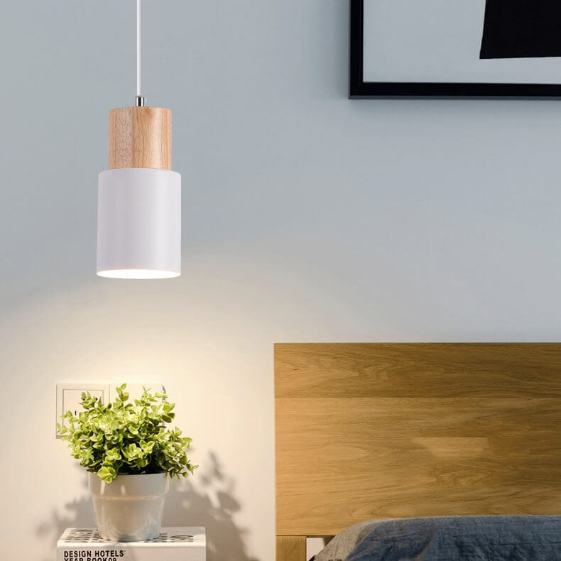 Industrial Metal & Wood Pendant Light – Single Bulb Hanging Fixture for Kitchen Island, Dining Room & Entryway – Adjustable Cord Ceiling | Thomler