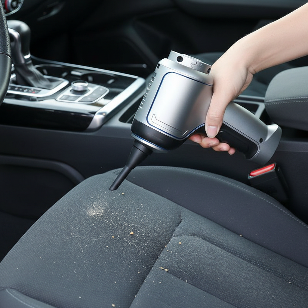 Handheld Rechargeable Auto Vacuum with Strong Suction for Car Interiors, Upholstery, Seats, Floor Mats, Pet Hair Removal, Portable Cordless | Thomler