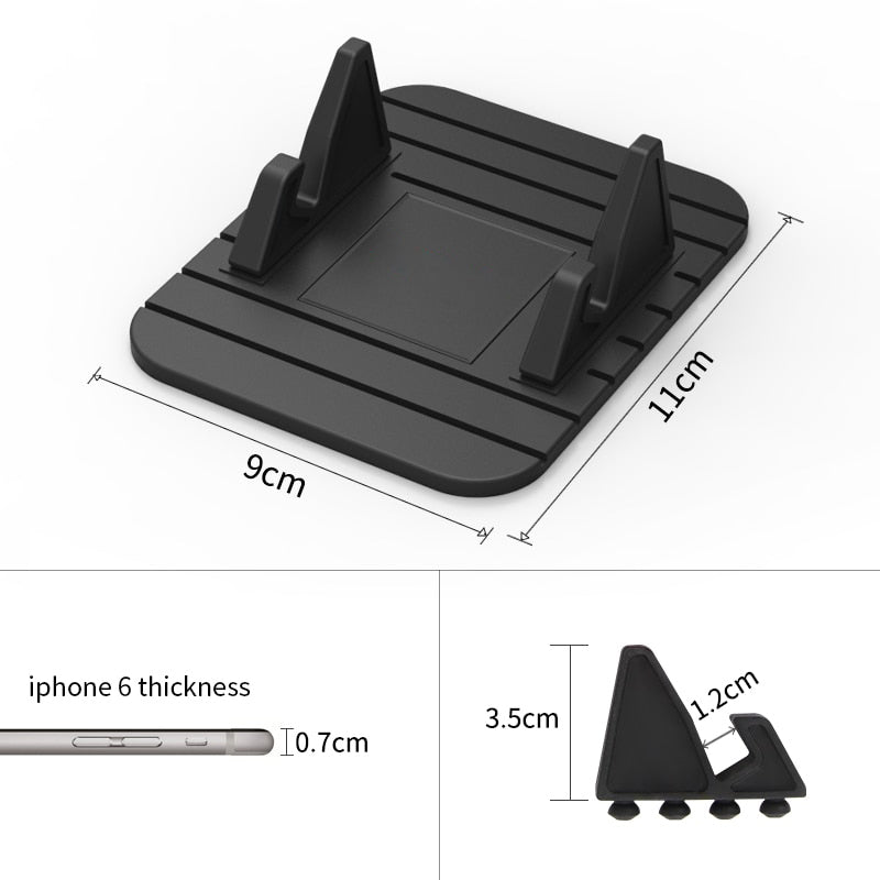 Dashboard Phone Mount Silicone Gel Grip Universal Smartphone Holder for Car Windshield GPS Navigation Hands-Free Driving Stand | Thomler