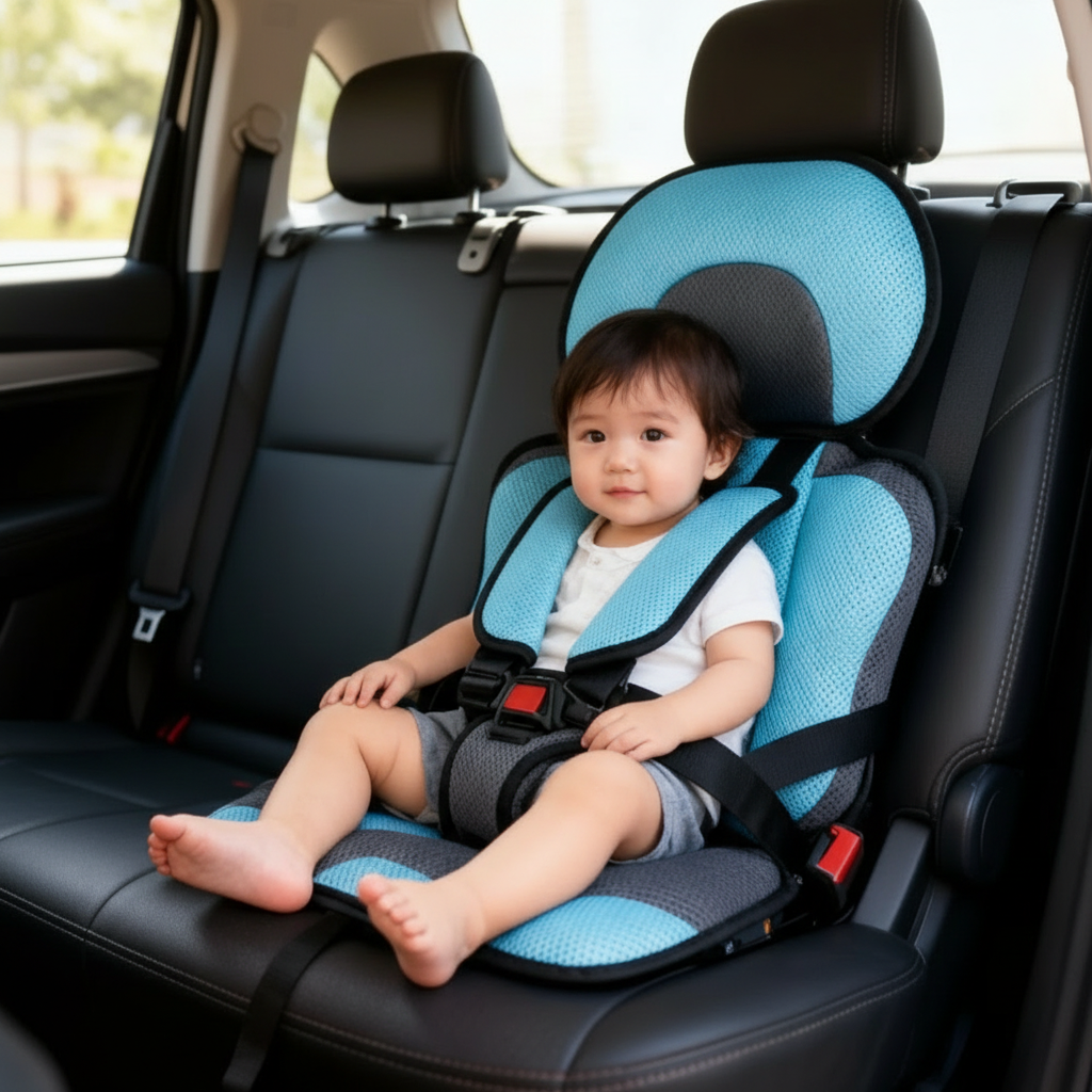 Compact Travel Booster Seat for Kids with 5-Point Safety Harness & Portable Folding Design for Car, Taxi & Plane | Perfect for Toddlers & | Thomler