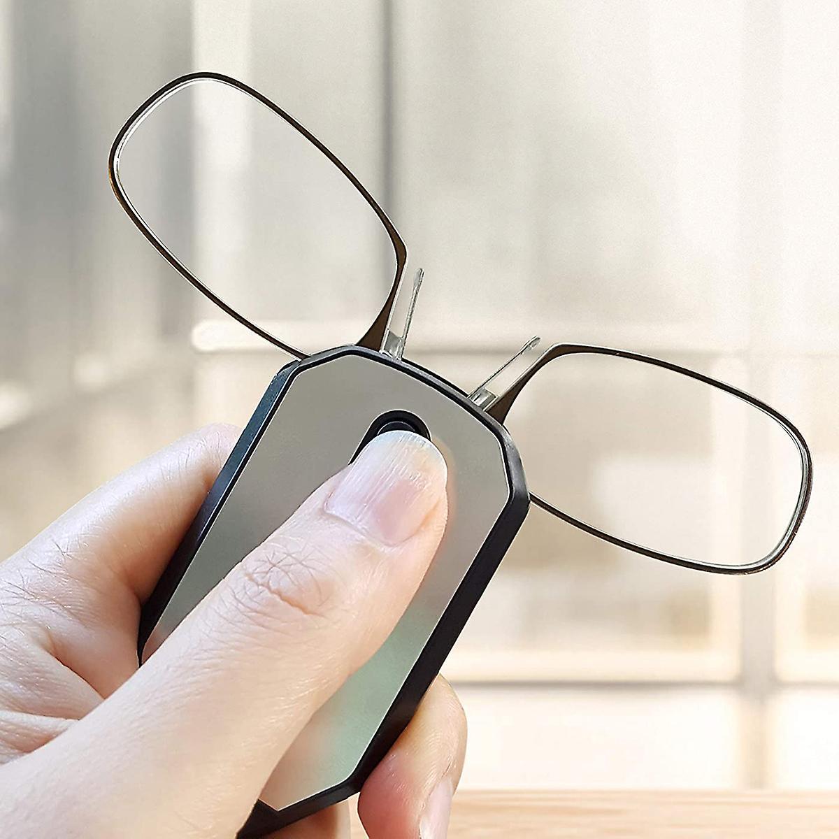 Reading Glasses Polycarbonate Ultra Thin Compact Keychain Everyday Reading Travel Pocket Magnifying Eyewear With Protective Case | Thomler