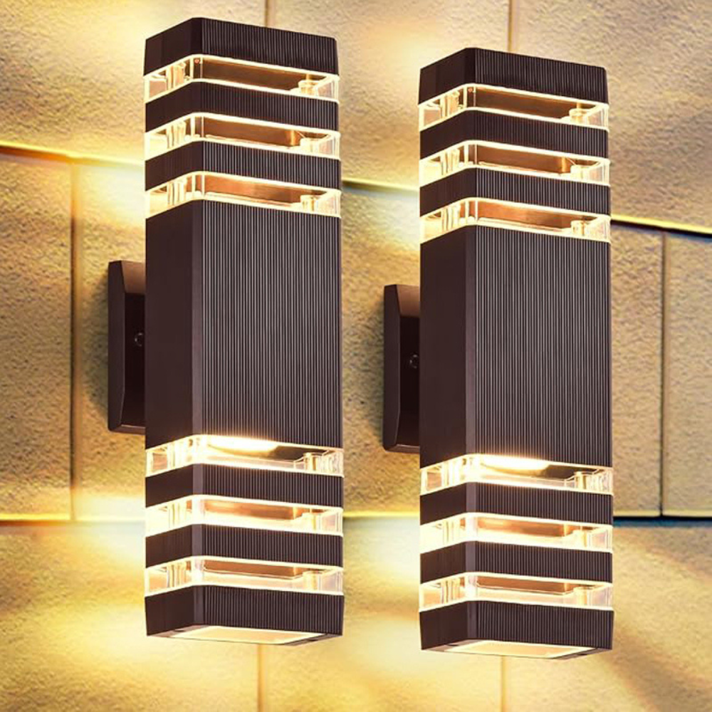 Wall Lamp ABS E27 Black Outdoor Facade Entrance Up Down Garden Patio Waterproof Lighting Fixture | Thomler