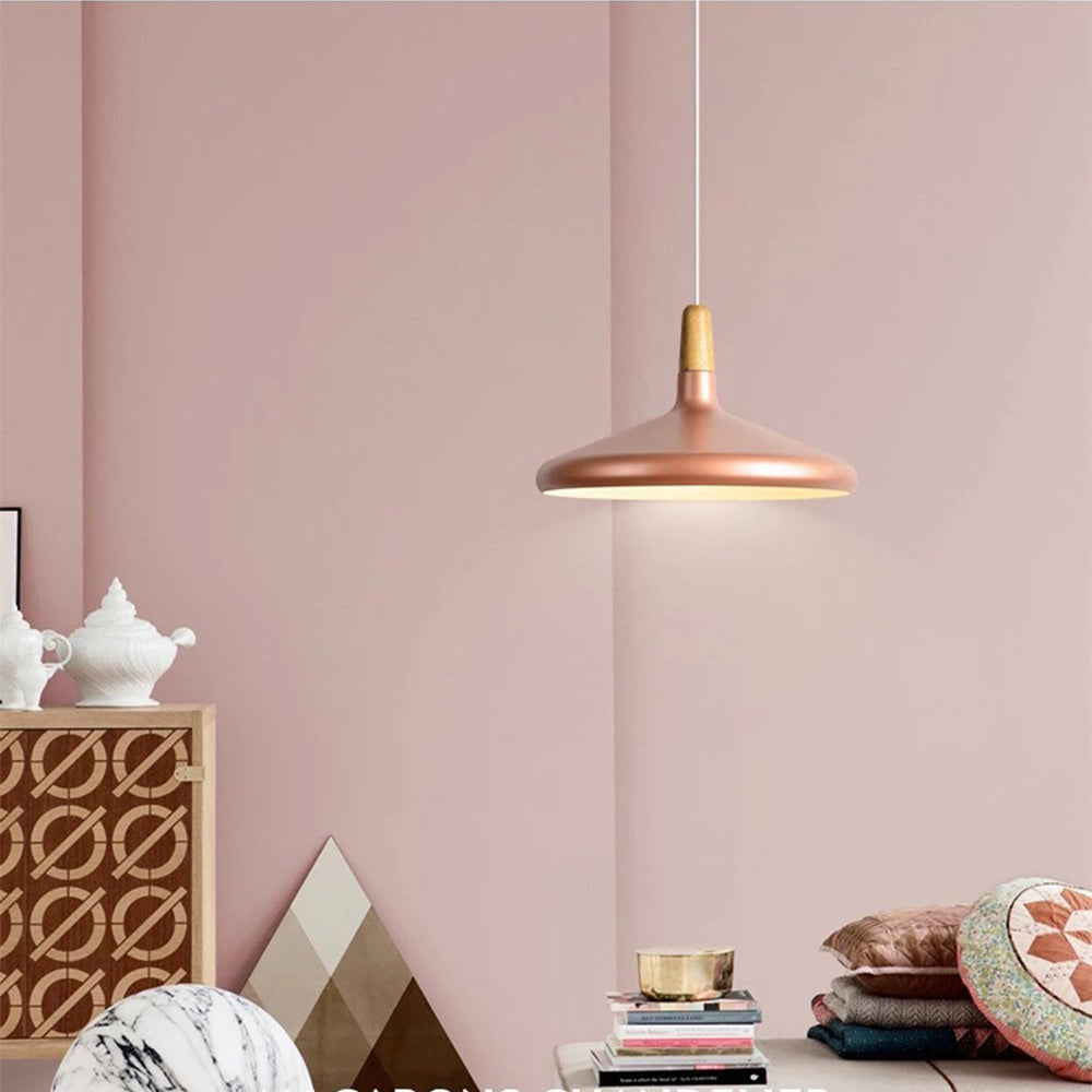 Pendant Light Aluminium Wood E27 White Dining Room Kitchen Island Scandinavian Ceiling Lighting | Thomler