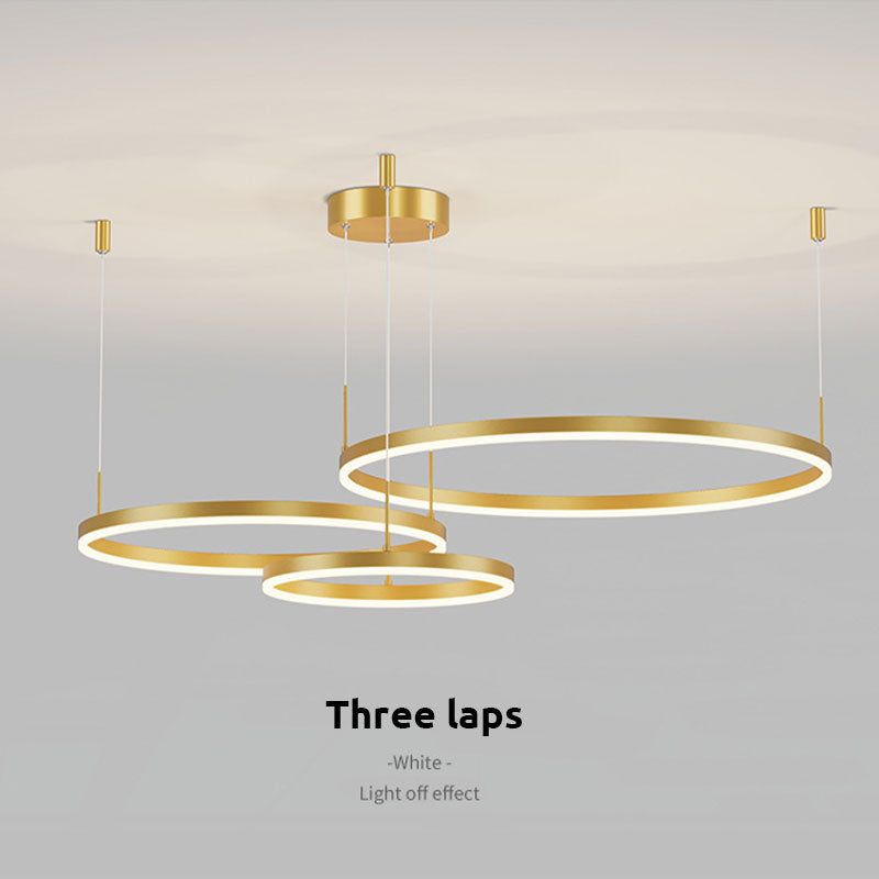 Tiered Ring Pendant Light Modern Metal Circular Chandelier for Dining Room Living Room Bedroom Kitchen Island Adjustable Height LED | Thomler