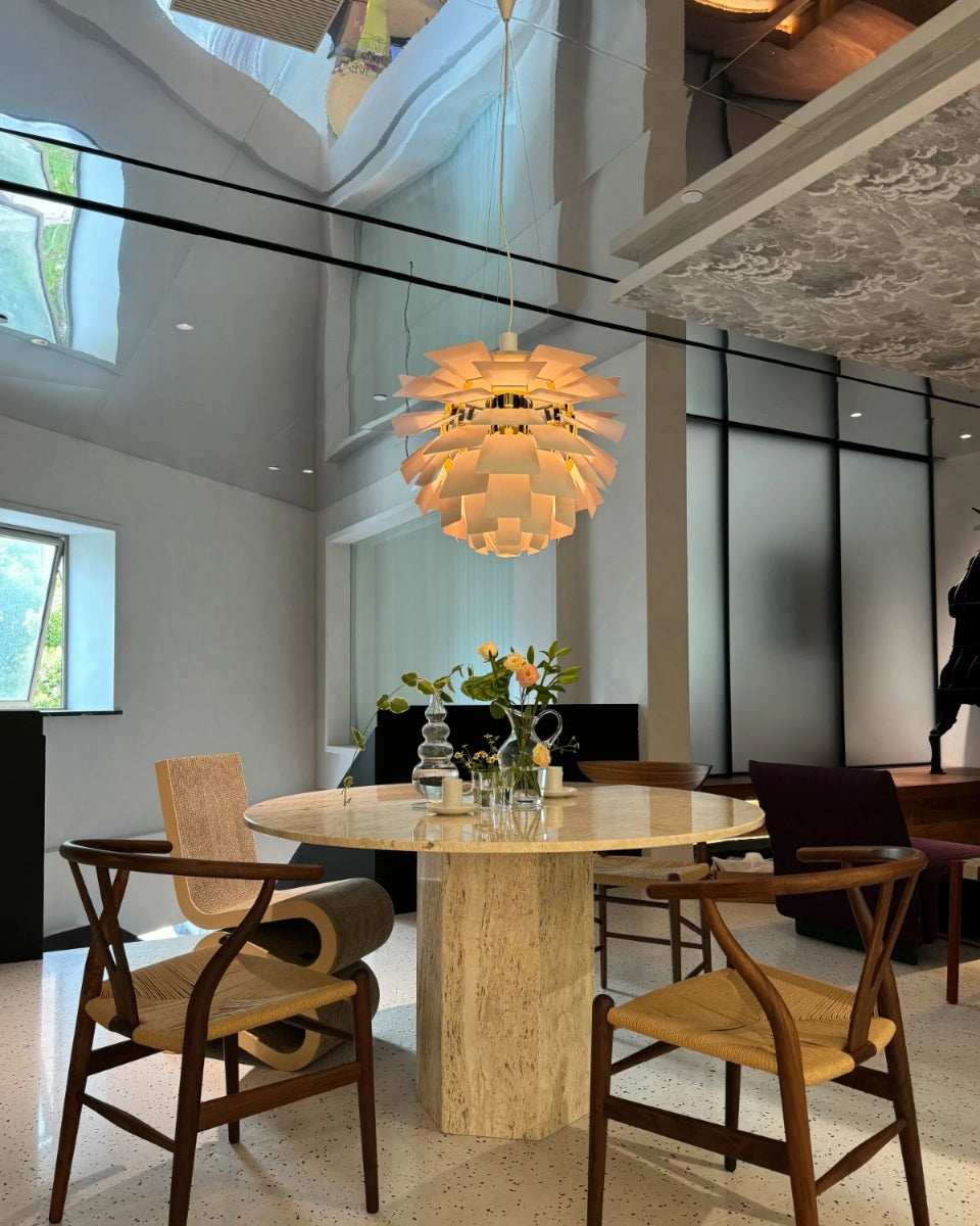 Pendant Light Metal 48.0 cm 18.9" Warm White Dining Room Adjustable Hanging Ceiling Lamp Pinecone Style E27 | Thomler