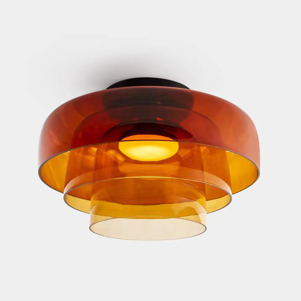 Layered Glass Ceiling Light Modern Multi-Tier Flush Mount Fixture with LED Hardwired for Kitchen Dining Room Bedroom Living Room | Thomler