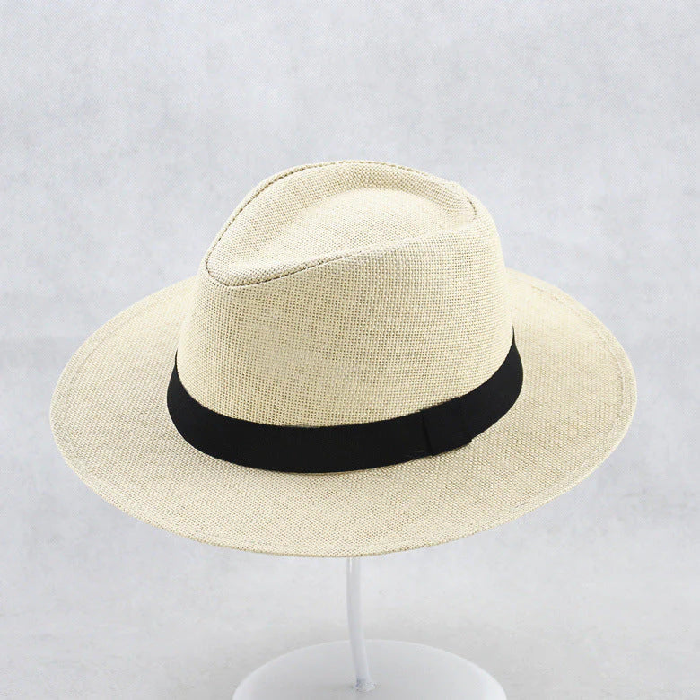 UPF 50+ Straw Fedora Hat with Wired Brim and Leather Band for Men & Women | Thomler