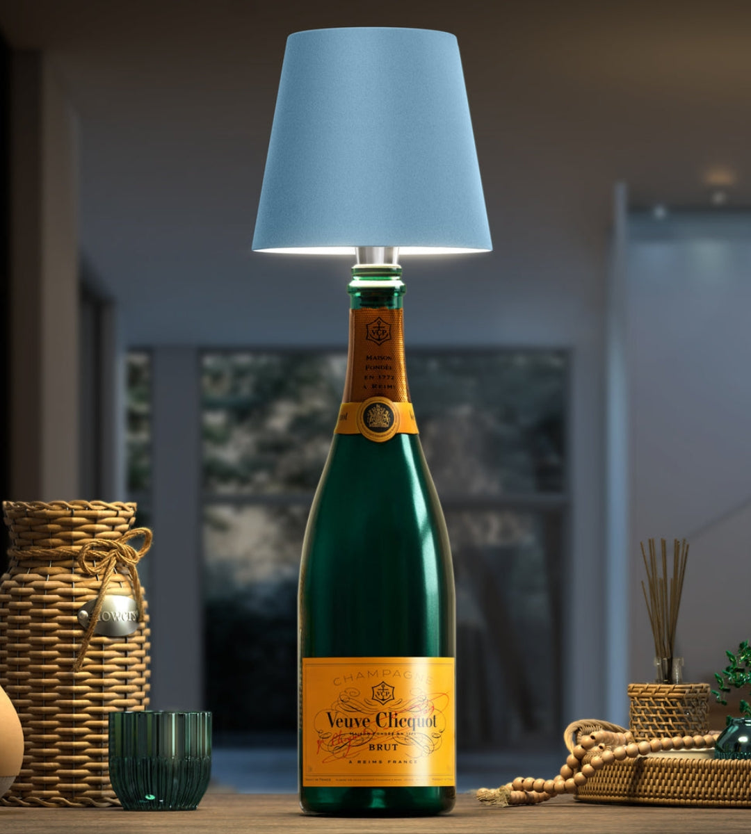 Rechargeable LED Bottle Lamp Adapter for Wine Bottles & Decorative Glass | Cordless Ambient Light Base for Home Decor & Dining | Thomler