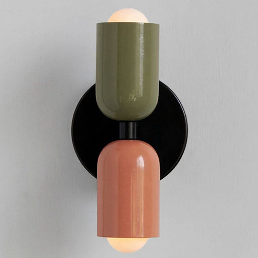 Two-Tone Glass Wall Sconce with Dual Light Uplight Downlight for Bedroom Living Room Hallway Modern Minimalist Home Accent Lighting | Thomler