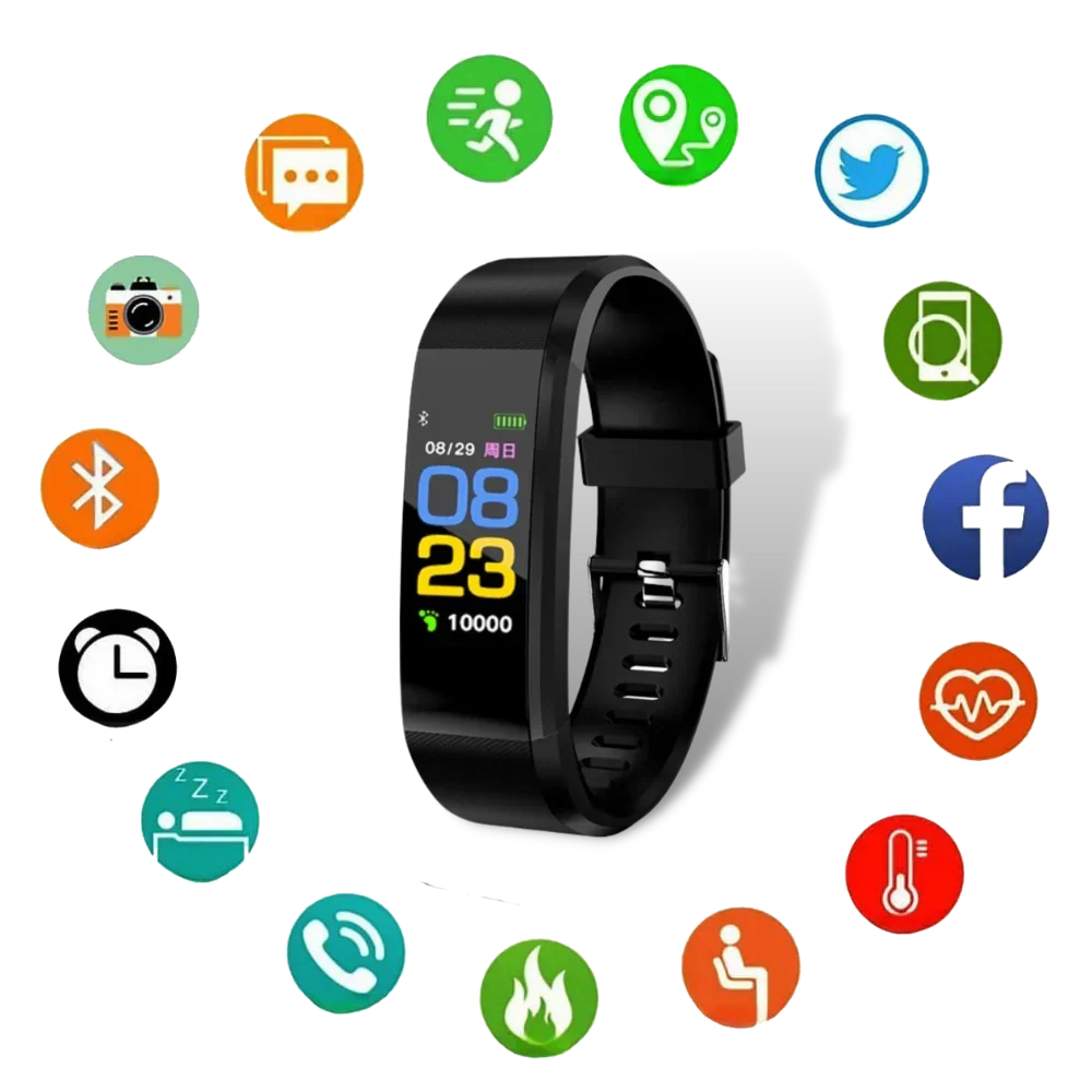 Health Tracking Watch with Heart Rate & Blood Pressure Monitor for Older Adults | Easy-to-Read LED Display | USB Rechargeable Fitness Tracke | Thomler