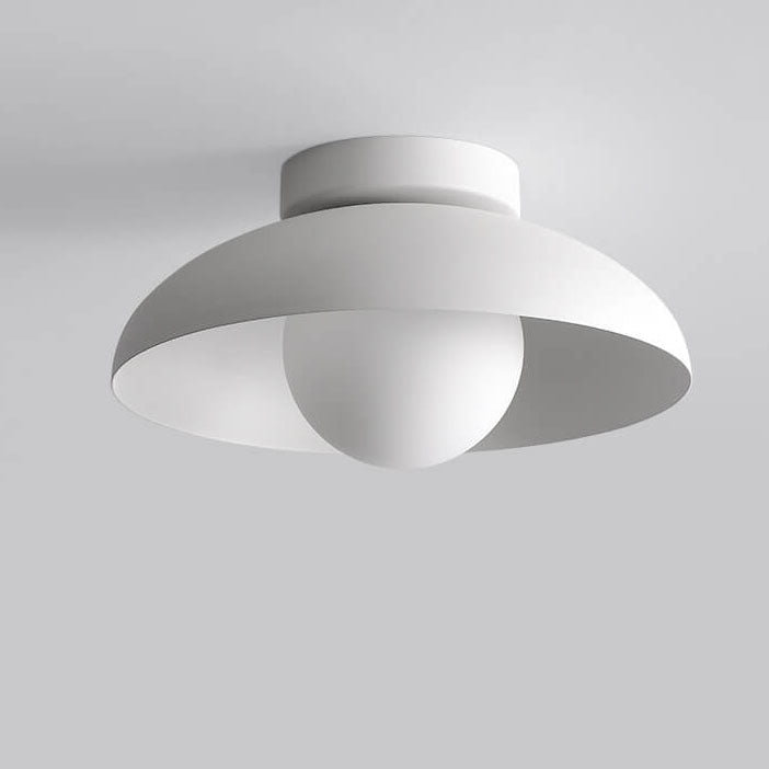Semi-Flush Mount Light Iron 11.8 in Black Hallway Living Room Bedroom Modern Ceiling Fixture Soft Ambient Lighting | Thomler