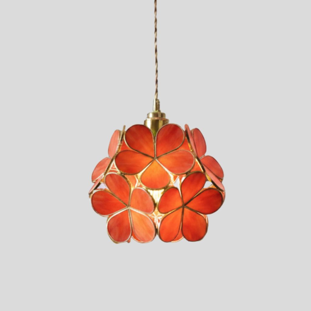 Stained Glass Pendant Light – Handcrafted Vintage Ceiling Fixture with Adjustable Chain for Dining Room, Kitchen, Restaurant | E26 Base | Thomler