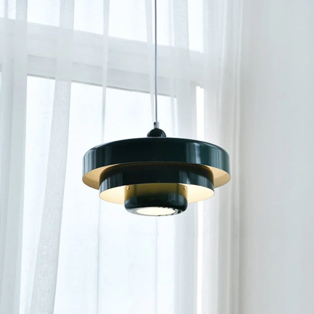 Pendant Light Laminated Metal Ø35.0 cm Adjustable Orange Dining Room Living Room Hanging Ceiling Lamp | Thomler